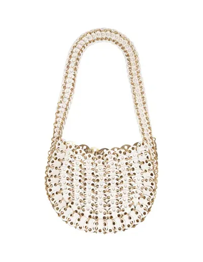 Rabanne 1969 Moon Bag In Gold/white