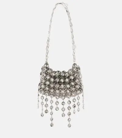 Rabanne 1969 Nano Embellished Shoulder Bag In Silver