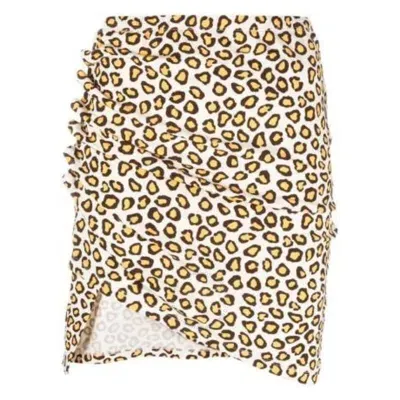 Rabanne Leopard-print Ruched Stretch-jersey Mini Skirt