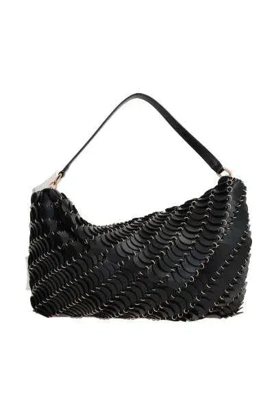 Rabanne Paco Leather Shoulder Bag In Black