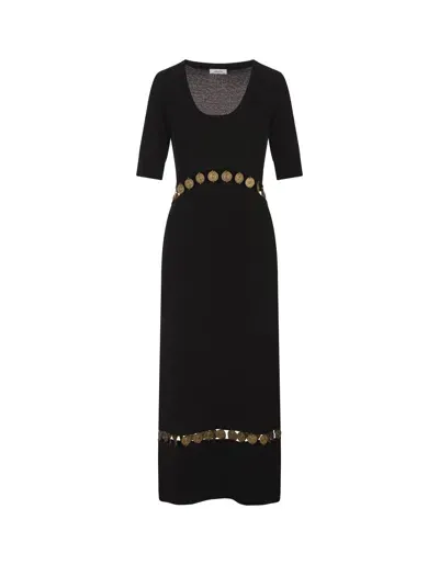 Rabanne Black Knitted Long Dress With Medals