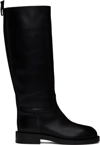 Rabanne Leather Boots In Schwarz