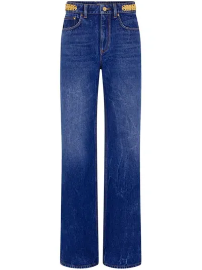 Rabanne Boyfriend Jeans With Charm Detail In Blue