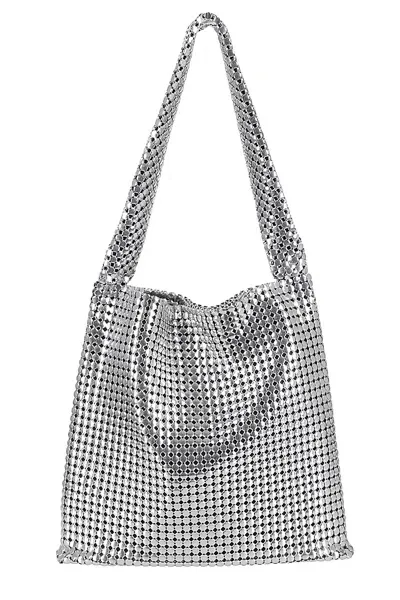 Rabanne Pixel Tote Bag In Silver