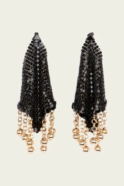 Rabanne Chainmail Metal Earrings In Black Gold