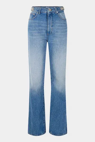 Rabanne Denim Flare Pant In Denim Stone In Blue