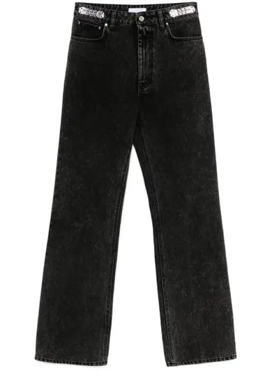 Rabanne Disc Straight-leg Jeans In Grey