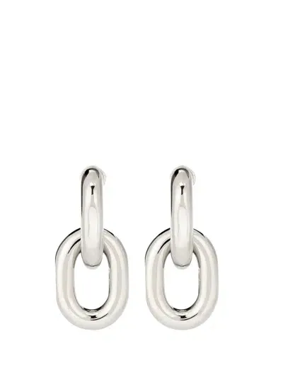 Rabanne Double Hoop Earrings Xl Link In Silver