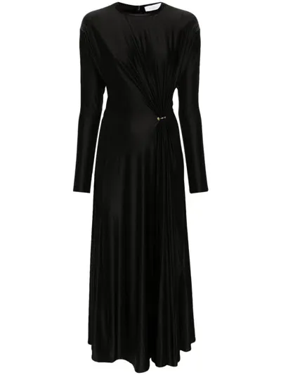 Rabanne Satin-jersey Midi Dress In Black