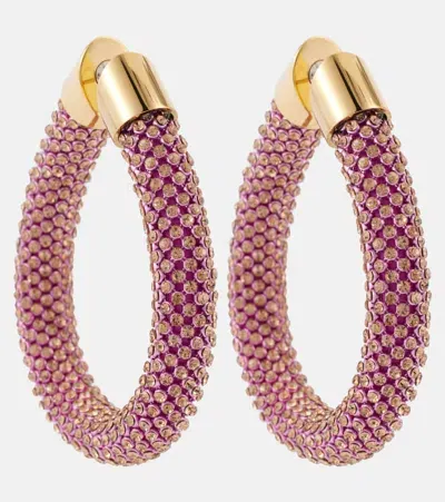 Rabanne Embellished Hoop Earrings In Pink