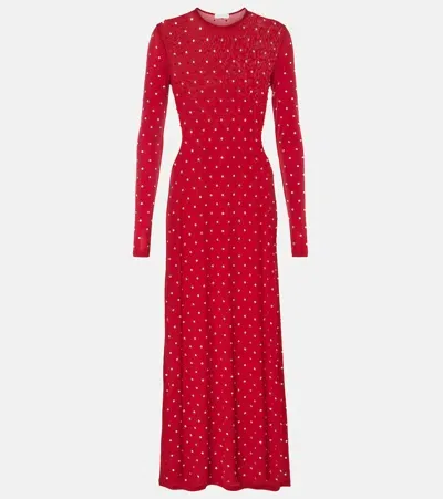 Rabanne Embellished Maxi Dress In Red