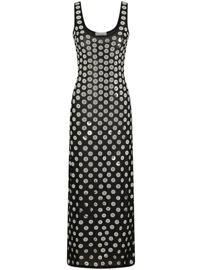 Rabanne Sequined Midi Dress In Black