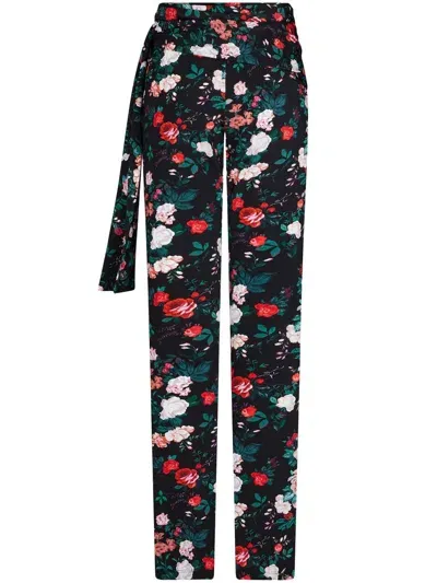 Rabanne Gerade Hose Mit Blumen-print In Multicolore