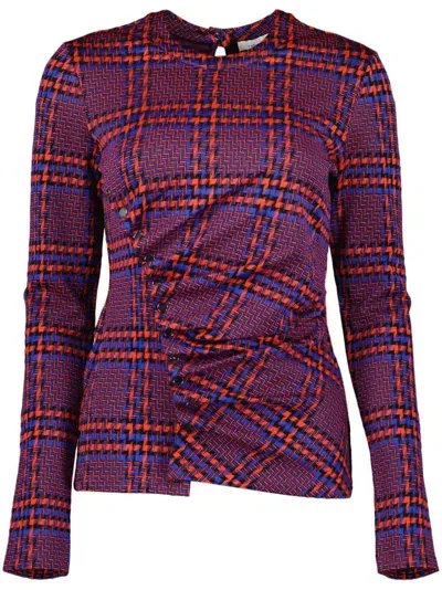 Rabanne Geometric-print Blouse In Red