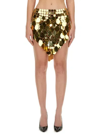 Rabanne Golden Sparkle Skirt In Gelb