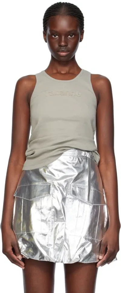 Rabanne Gray Flocked Tank Top In P020 Grey New Rabann