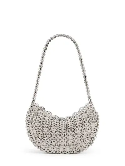 Rabanne Iconic 1969 Moon Shoulder Bag In Silver