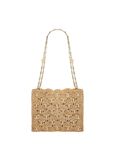 Rabanne Iconic 1969 Raffia Shoulder Bag In Brown