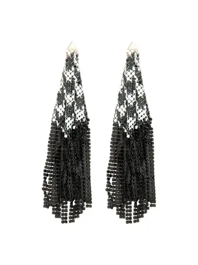 Rabanne Knitted Earrings In Silver