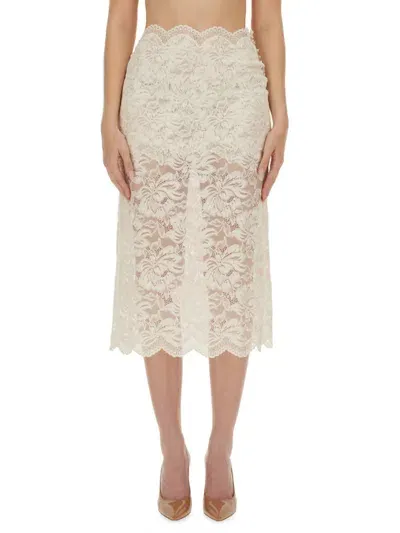 Rabanne Lace Skirt In Ivory