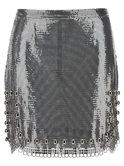 Rabanne Metallic Mesh Skirt Skirts In Silver