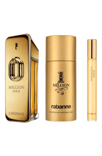 Rabanne Million Gold Eau De Parfum Intense 3-piece Gift Set $205 Value In No Color