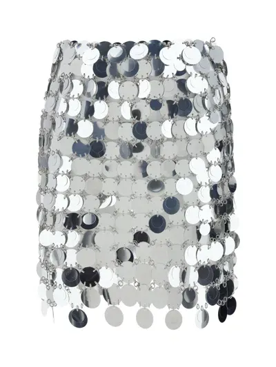 Rabanne Mini Skirt In Silver