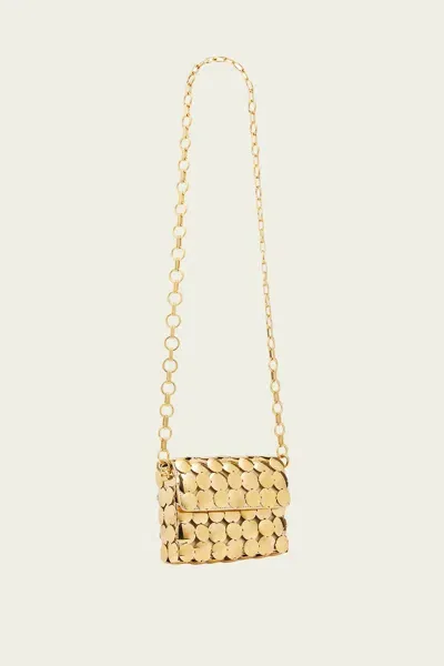 Rabanne Mirror Embellished Shoulder Bag In Gold