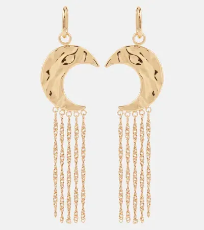 Rabanne Moon Embellished Earrings In Gold