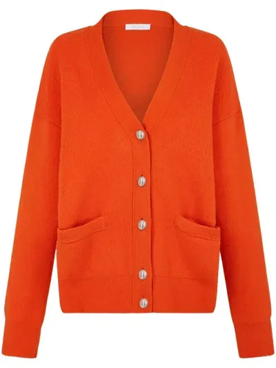 Rabanne Wool Cardigan In Orange