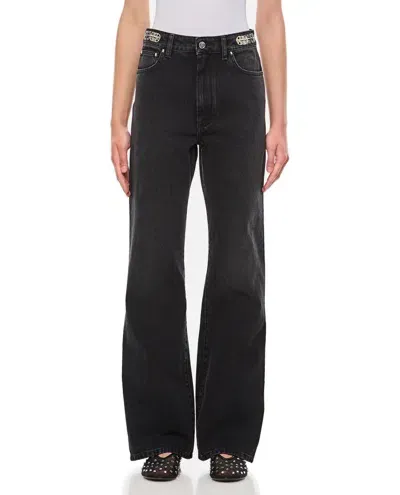 Rabanne Regular Denim Pants In Black