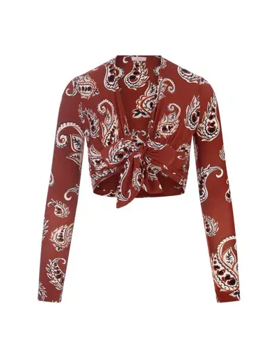 Rabanne Paco  Paisley Printed Cropped Top In Multi