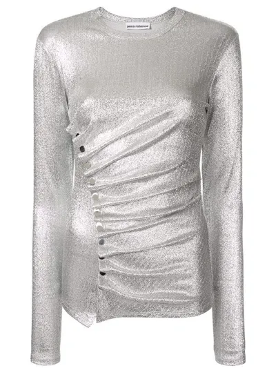 Rabanne Paco  Stretch Lurex Jersey Top Clothing In Metallic