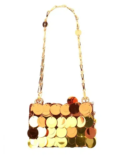 Rabanne Paco  Sun Date Sparkle Nano Bag In Gold