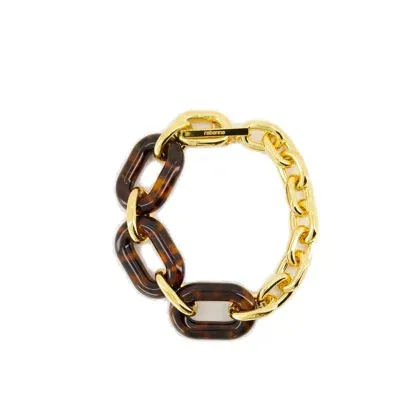 Rabanne Paco  Xl Link Oversized Tartaruga Necklace In Multi