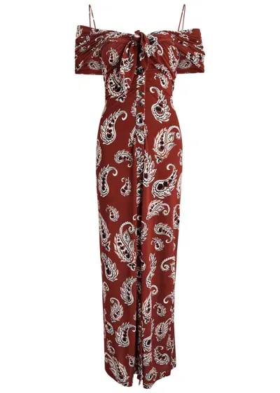 Rabanne Paisley-print Stretch-jersey Maxi Dress In Rot