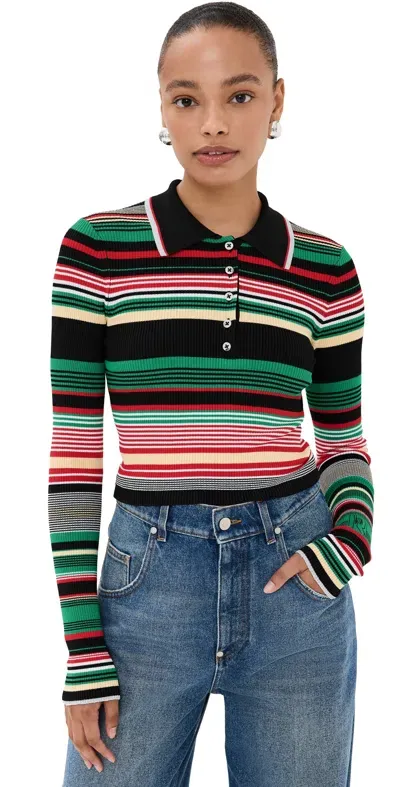 Rabanne Striped Crop Top In Multi