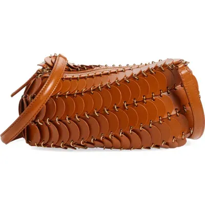 Rabanne Sac Leather Shoulder Bag In Rust