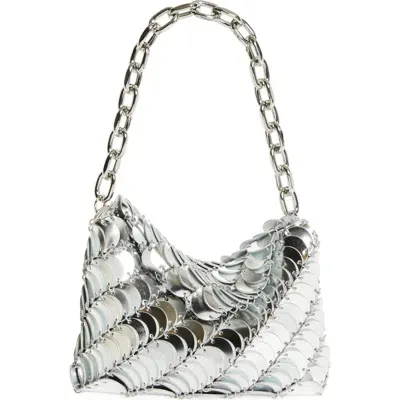 Rabanne Sac Leather Shoulder Bag In Silver