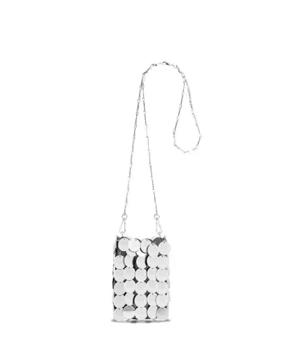 Rabanne Sac Soir Sparkle Mini Bag In Silver