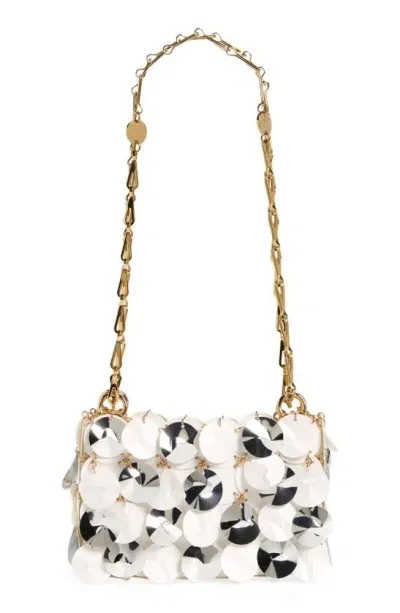 Rabanne Sequin Shoulder Bag In White