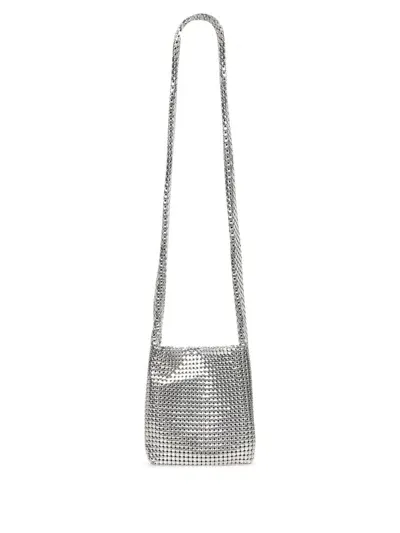 Rabanne Silver Mini Pixel Bag In Metallic