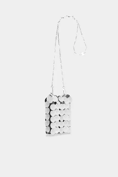 Rabanne Sparkle Mini Shoulder Bag In Silver In Neutral