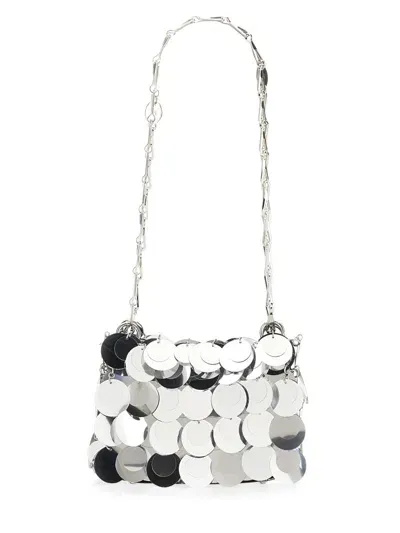 Rabanne Sparkle Nano Bag In Silver