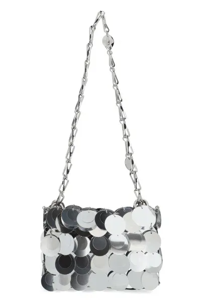 Rabanne Sparkle Nano Bag In Silver