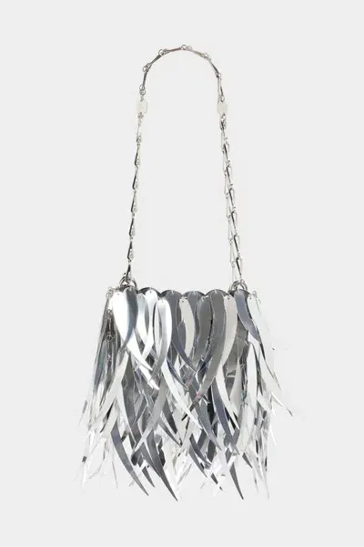 Rabanne Sparkle Nano Metallic-fringe Shoulder Bag In Silver In Neutral