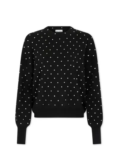 Rabanne Crystal-embellished Wool Jumper In Black