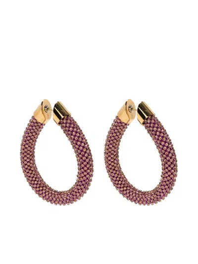 Rabanne Tube Mesh Earring In Pink