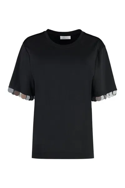 Rabanne Sequin-detail T-shirt In Black