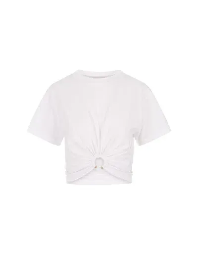 Rabanne White Crop T-shirt With Ring Detail